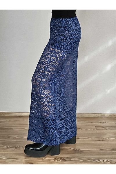 DEEP BEACH Retro Lace Tight-Fitting Maxi Skirt