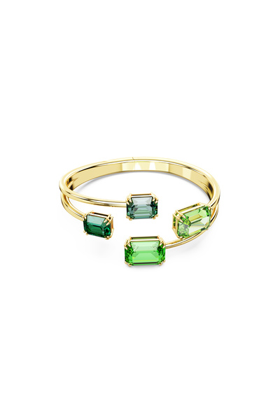 Swarovski Millenia Bileklik, Sekizgen kesim, Yeşil, Altın rengi kaplama