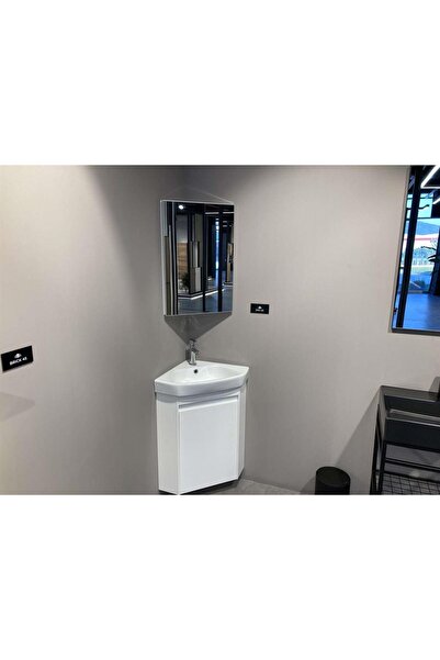 ORKA Zag 45 Cm Mat Beyaz Banyo Dolabı Takımı