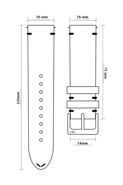 RODER حزام جلد R4146 - أبيض - 16 ملم