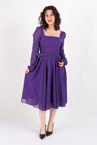 Dans 1302 Women's Long Sleeve Chiffon Evening Dress