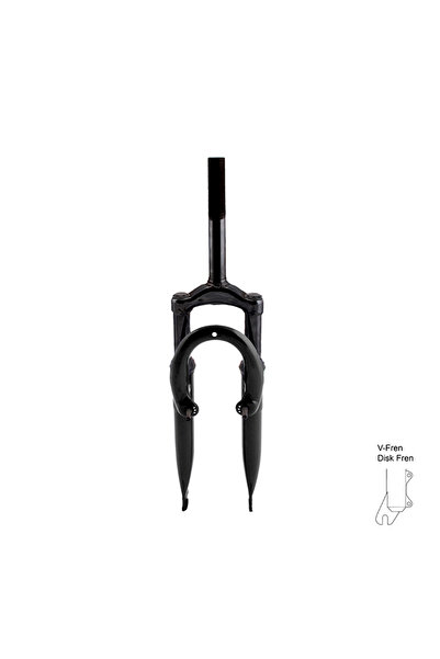 Ümit Amortisörlü Maşa - 24, 25.4, V Fren ve Disk Fren uyumlu Çelik, Siyah