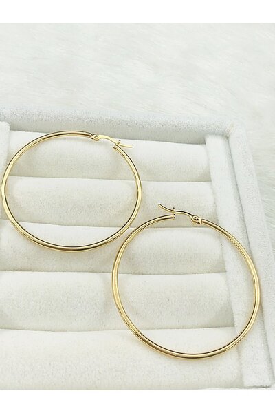 DS DİAMONDSHOP 5 cm Steel Hoop Earrings - Byçkp- 202411510