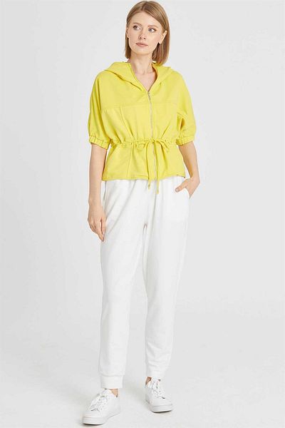 Two Mail Yellow Hooded Sweat Jacket