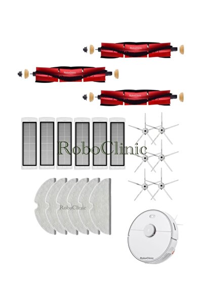 Roboclinic فرشاة متوافقة مع مكنسة روبوروك S5 ماكس الروبوتية البيضاء، فلتر هيب...