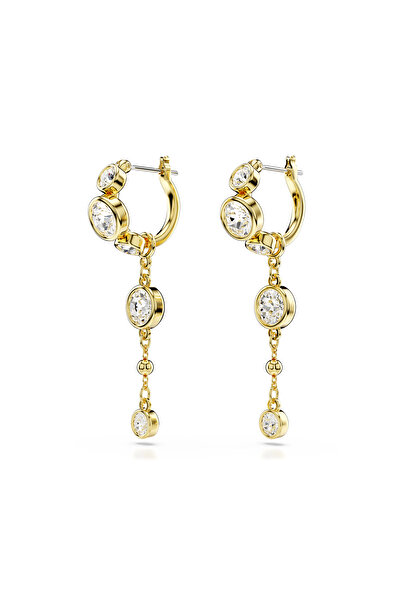 Swarovski Imber damla küpeler, Yuvarlak kesim, Beyaz, Karışık metal yüzey