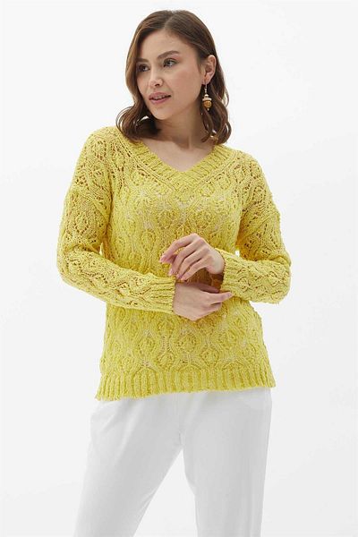 Two Mail Yellow V-Neck Blouse