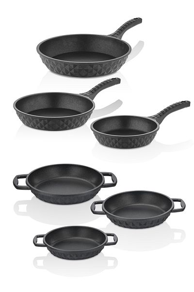 Taç Bella Black 6 Piece Pan and Sauce Set