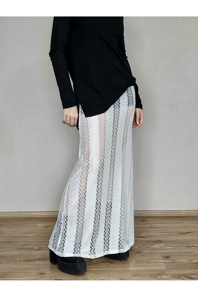 DEEP BEACH Fusta maxi strânsă din dantelă retro