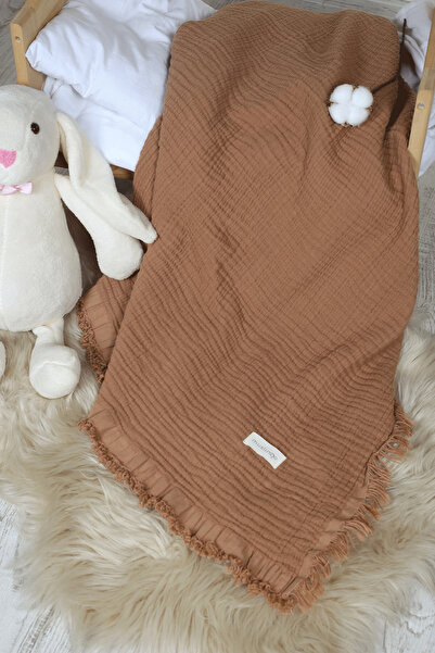 Müslingo 90X120 cm Muslin Blanket - 4 Layer, Tasseled Ze4 Layer