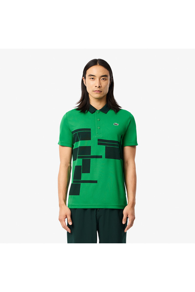 Lacoste Erkek Regular Fit Baskılı Yeşil Polo