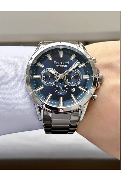 Ferrucci Men's Functions Active Steel Band Wrist Watch