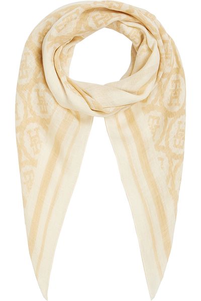 Tommy Hilfiger Linen TH Monogram Stamp Square Scarf