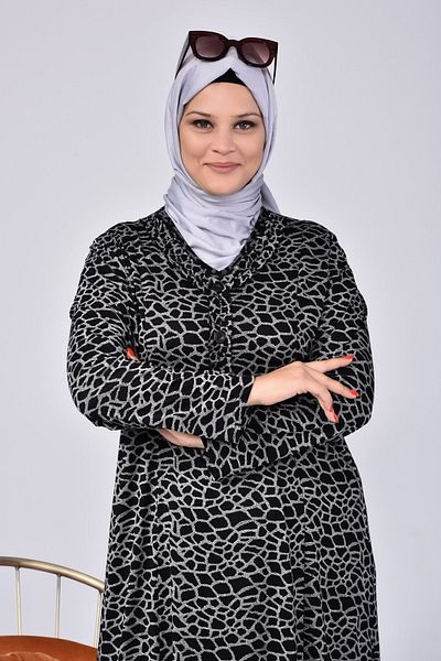 Ferace Άνετο γυναικείο φόρεμα από βισκόζη Hijab - Plus Size
