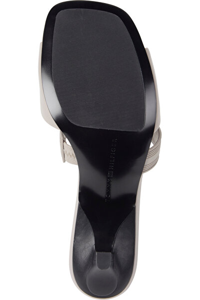 Tommy Hilfiger Leather TH Monogram Block Heel Mules