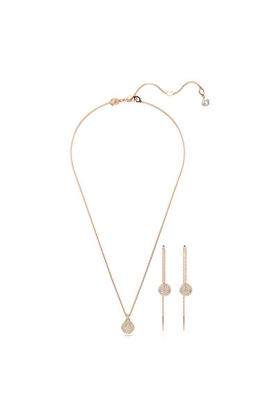 Swarovski Sublima Set, Beyaz, Pembe altın rengi kaplama