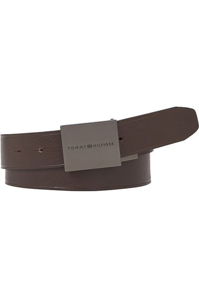 Tommy Hilfiger Square Plaque Buckle Leather Belt
