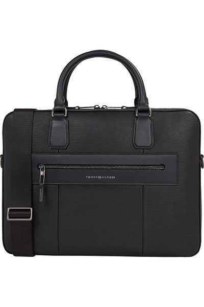 Tommy Hilfiger Premium Business Textured Leather Laptop Bag