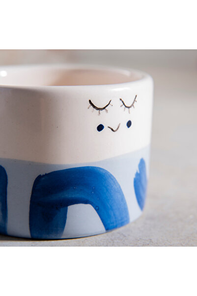 Ayda Seramik El Yapımı Seramik 2'li Mavi Lady Kahve Kupası - Fincanı