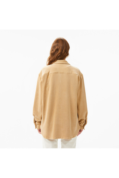 Lacoste Kadın Loose Fit Kahverengi Gömlek