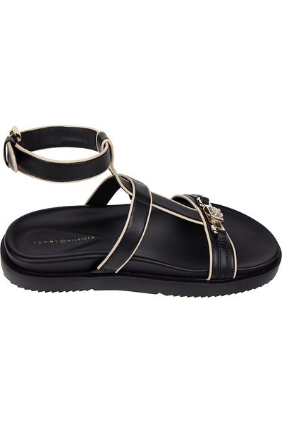 Tommy Hilfiger TH Monogram Leather Open Toe Sandals