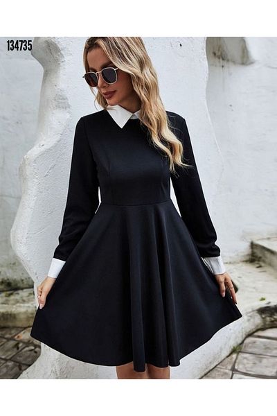 Kokosh moda Rochie de damă cu mâneci lungi din țesătură creponată