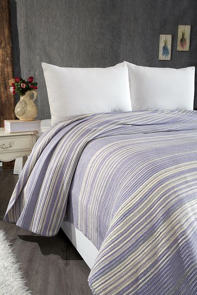 Polat Home Lilac Single Soft Cotton Blanket - 4 Seasons