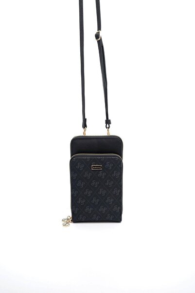 Silver Polo Чорна SP1011 жіноча сумка для телефону з ремінцем і гаманцем