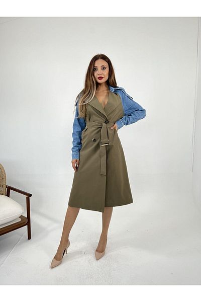 Womengrom Fame Khaki Denim Marina Women's Trench Coat