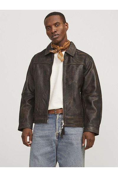 Jack & Jones Lederjacke Lederjacke