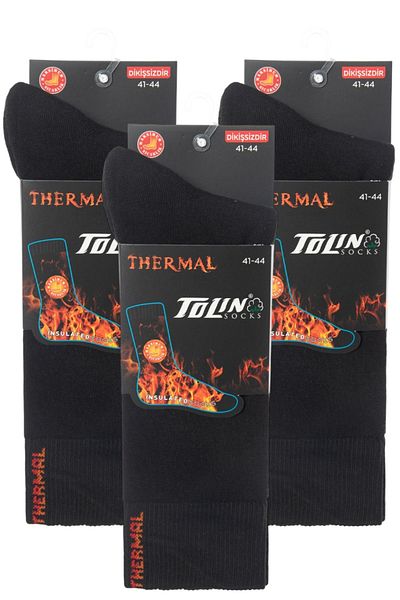 TOLIN Men's Thermal Black 3-Piece Socks Set - 19408