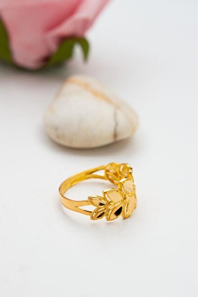 latif kuyumcu 22 Ayar Altın Kalemli Yaprak Kadın Yüzük LKYZK1538