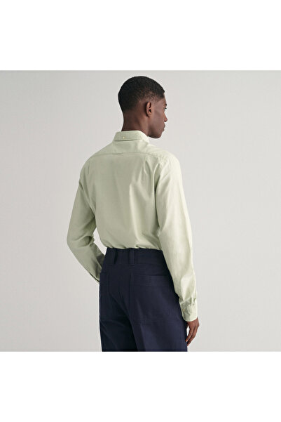 Gant Erkek Yeşil Slim Fit Düğmeli Yaka Broadcloth Gömlek