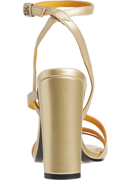 Tommy Hilfiger Metallic Leather Block Heel Sandals