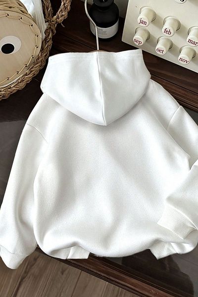 Know Bílá oversize unisex mikina – 3 vlákna, potisk Brooklyn Usa New York, mikina s kapucí