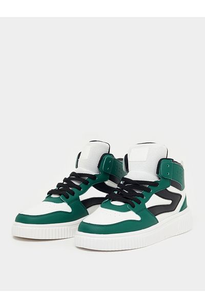Styli Color Block Hi-Top Lace Up Skateboarding Shoes