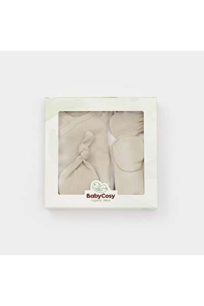 BabyCosy Cutie 4 piese pentru nou nascut - 100% bumbac organic - Verde pal, B...