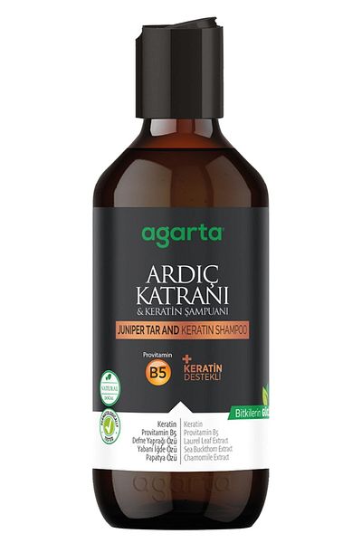 Agarta Juniper Tar and Keratin Shampoo - 400 Ml Anti-Hair Eczema and Anti-Shedding Dandruff