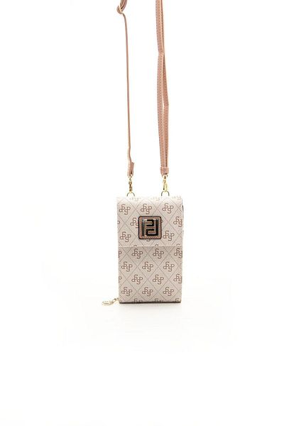 Silver Polo Ασημί & Polo Pink - Salmon SP1145 Γυναικεία τσάντα τηλεφώνου με λουράκι