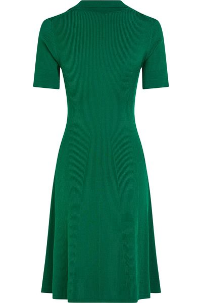 Tommy Hilfiger Ribbed Polo Fit And Flare Sweater Dress