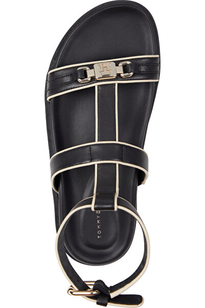 Tommy Hilfiger TH Monogram Leather Open Toe Sandals