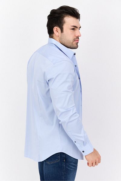 THEORY Men Regular Fit Solid Long Sleeves Casual Shirt, Blue