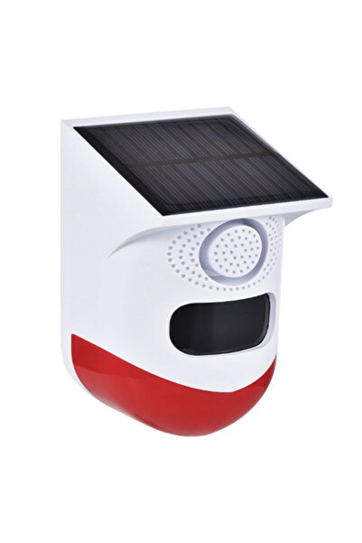 newnet Solar Hareket Sensörü Alarmı Dış Mekan Solar Alarmı 120dB Yüksek Siren Sesli Güvenliği Alarmı