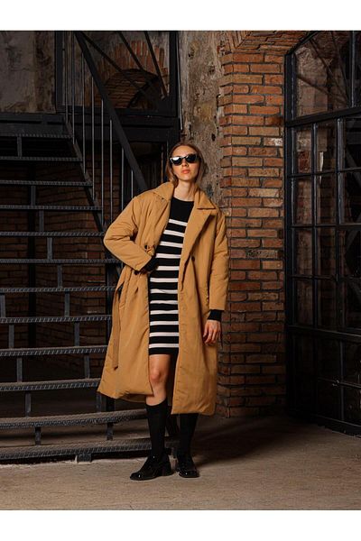 POODLE Trench puffer cu guler dublu pentru femei