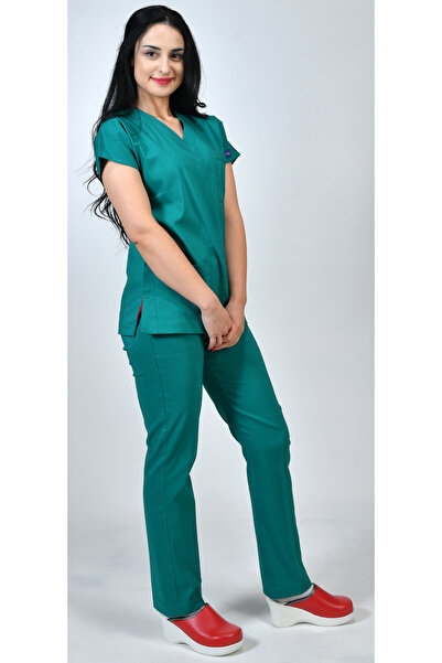 Kıraç Uniform Dr Greys Soft Likralı Ameliyathane Yeşil Doktor-hemşire Forması...