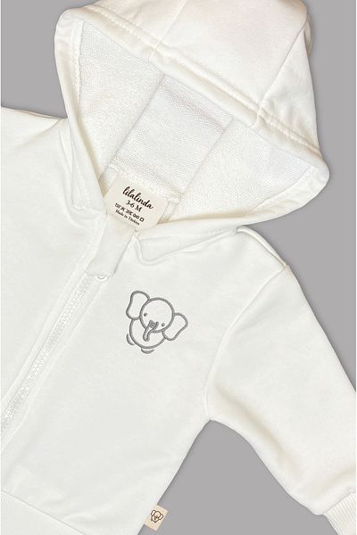 Lilalinda Baby/Child Embroidery Detailed Zippered Sweatshirt