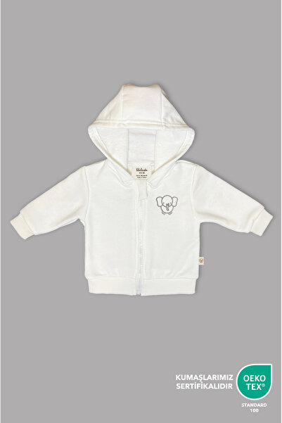 Lilalinda Bebek/Cocuk Pamuklu Nakış Detaylı Fermuarlı Sweatshirt