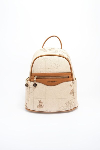 Silver Polo Ασημί & Polo Dark Beige - A.Taba SP1161 Γυναικείο σακίδιο πλάτης