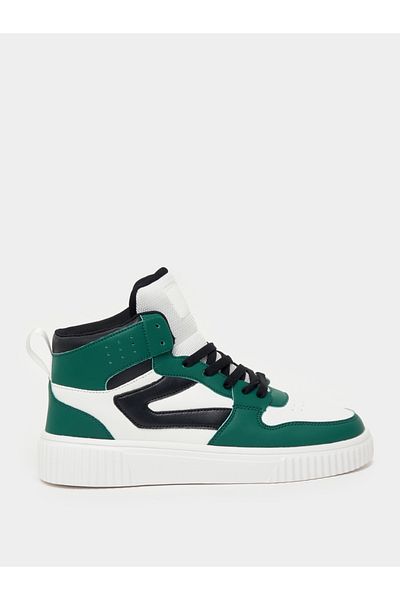 Styli Color Block Hi-Top Lace Up Skateboarding Shoes