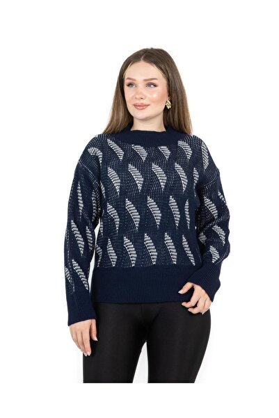 nurneva Pulover albastru marin guler rotund Walk